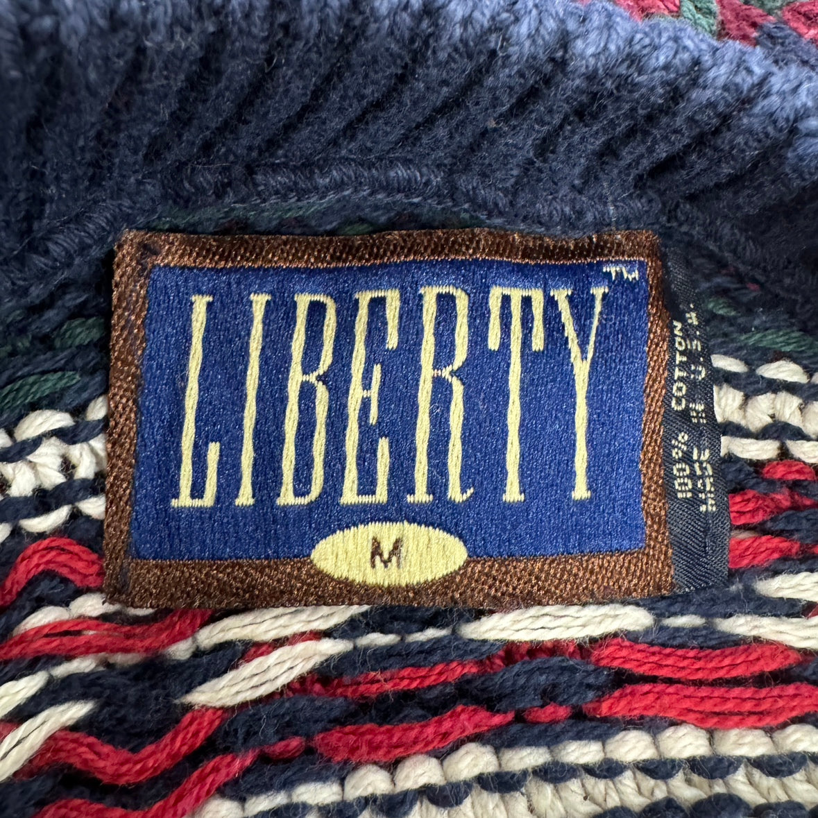 90s vintage 古着 USA製 LIBERTY リバティ ニットセーター マルチカラー Mサイズ