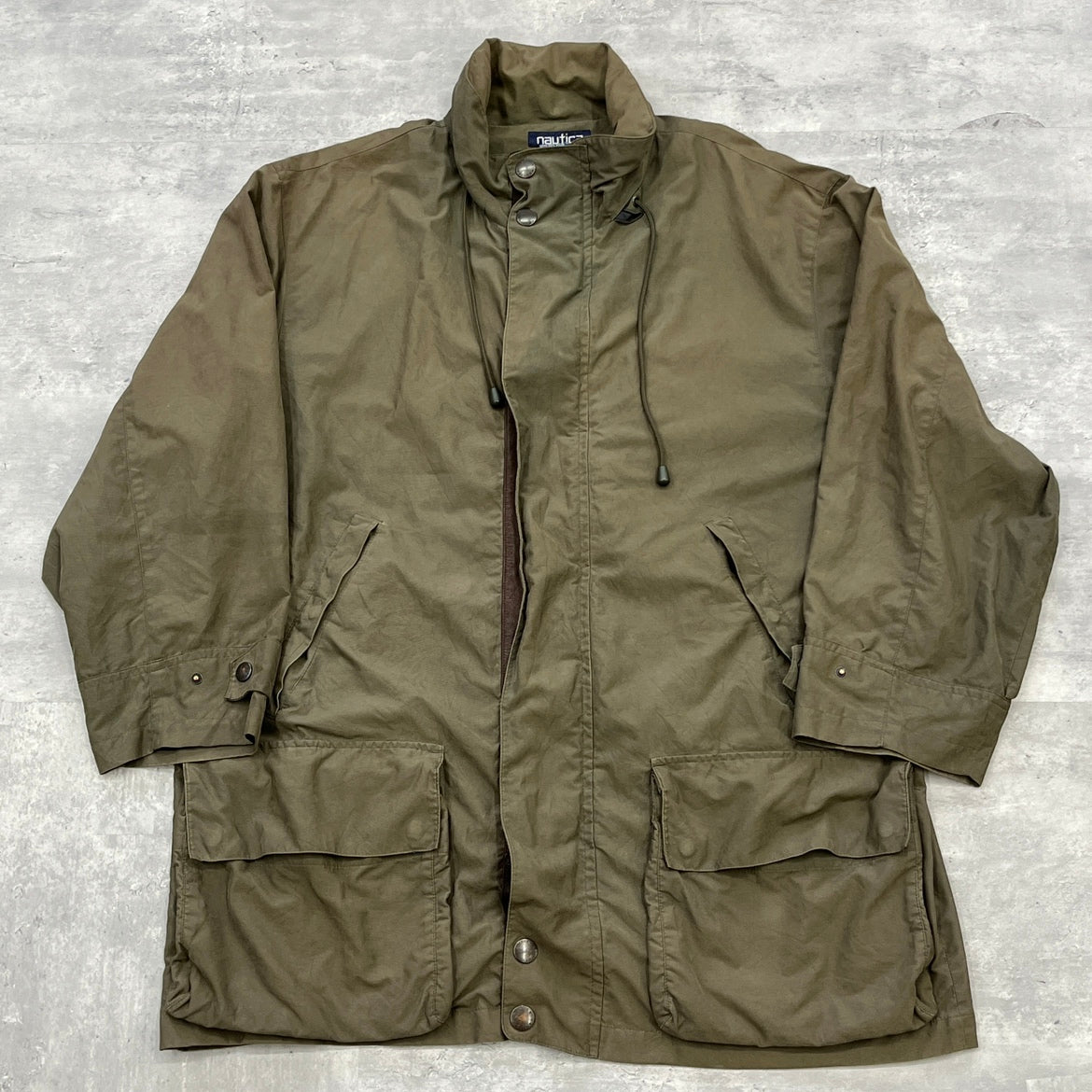 80s~90s nautica ノーティカ ナイロンコート ベージュ XL vintage 古着