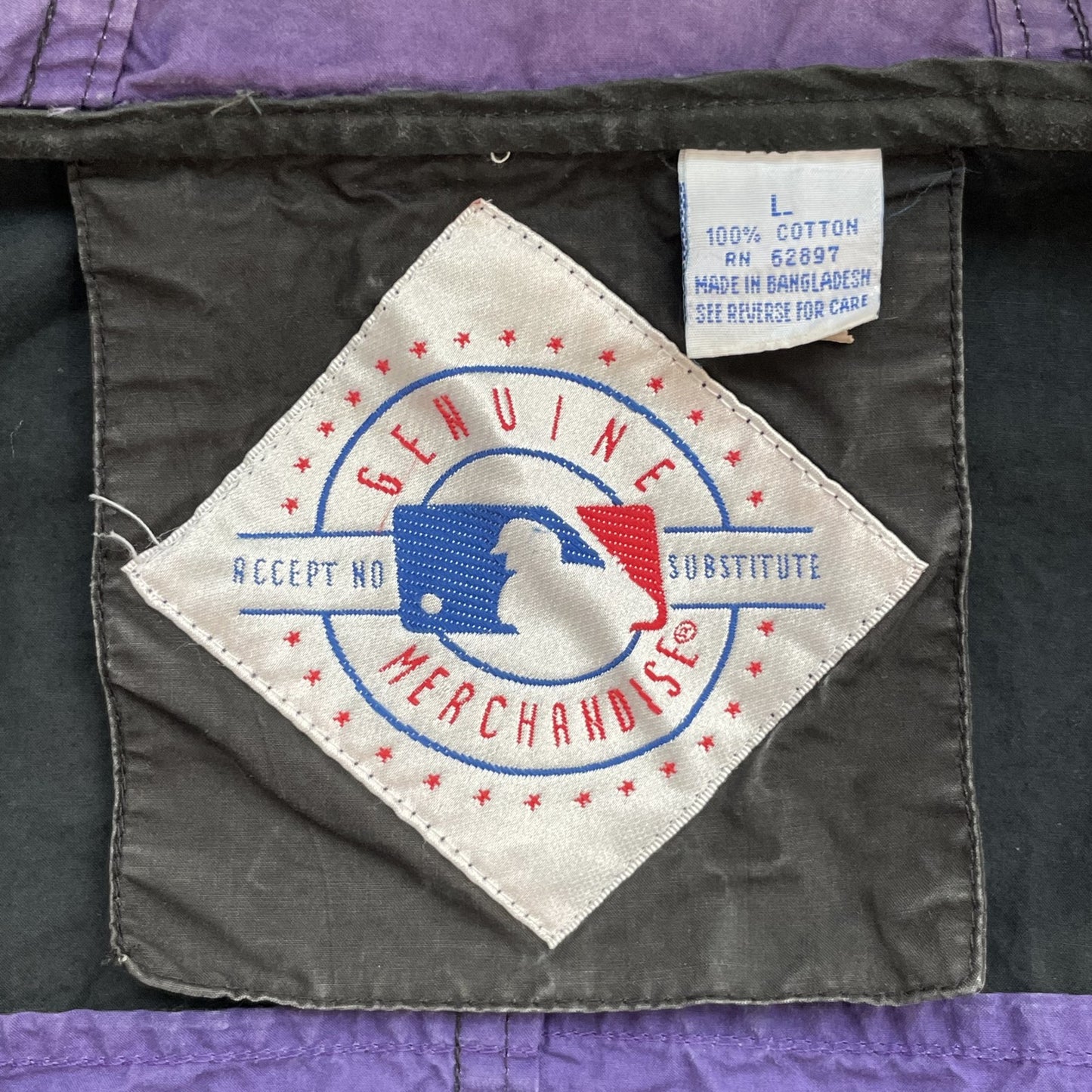 90s vintage 古着　ビンテージ　ロッキーズ　MLB ナショナルリーグ　ROCKIES フルジップジャケット　ツートンカラー　胸ロゴ　ベースボール