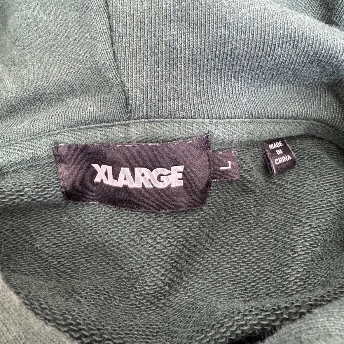 XLARGE エクストララージ スタンダード ロゴ スウェットフーディー Lサイズ 緑 古着