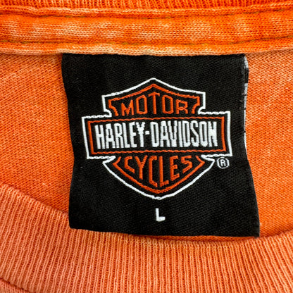 90年代 HARLEY-DAVIDSON ハーレーダビッドソン 1995年製 USA製 両面プリントT オレンジ サイズL