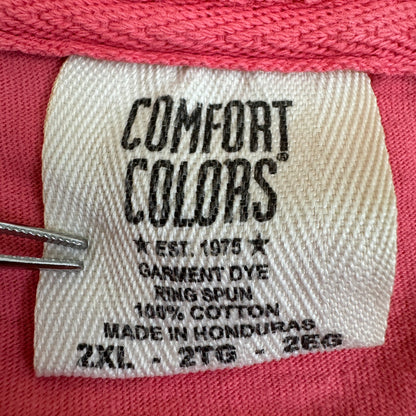 COMFORT COLORS クルーネック LULUSバックプリント ヤシの木 ハイビスカス 古着 ホンジュラス製 2XL