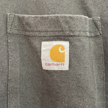 00s vintage 古着　ビンテージ　カーハート　Carhartt Tシャツ　ワンポイントロゴポケット　ストリート　スケーター　ブラック