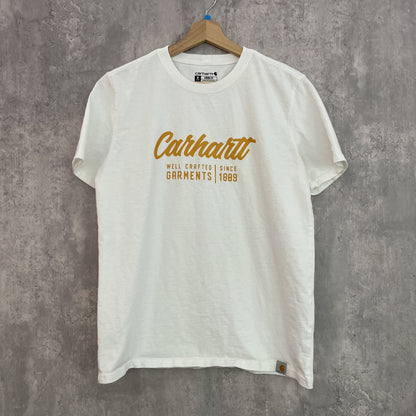 00s vintage 古着　ビンテージ　カーハート　Carhartt 　Tシャツ　フロントロゴプリント　ストリート　スケーター　ホワイト