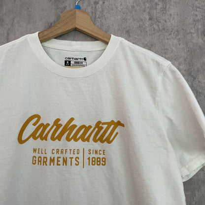 00s vintage 古着　ビンテージ　カーハート　Carhartt 　Tシャツ　フロントロゴプリント　ストリート　スケーター　ホワイト