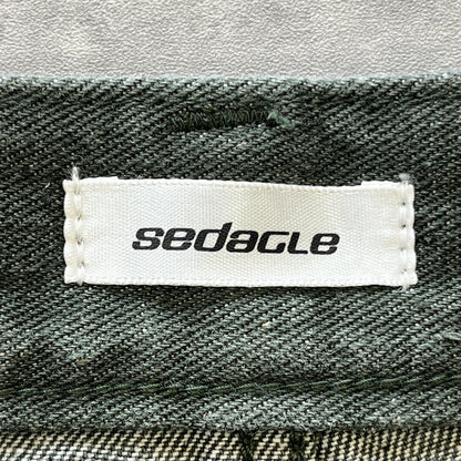 Sedacle セダクル ペインターパンツ 刺繍 Sサイズ グリーン 古着