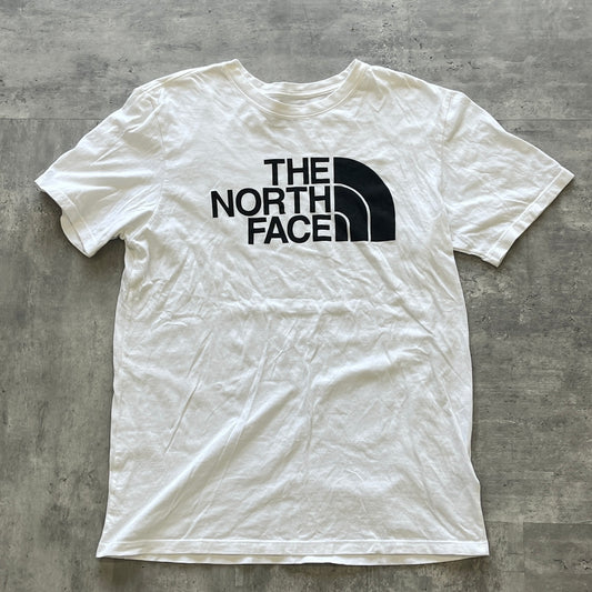 THE NORTH FACE ザ・ノースフェイス 半袖Tシャツ フロントロゴ 白 Mサイズ 古着