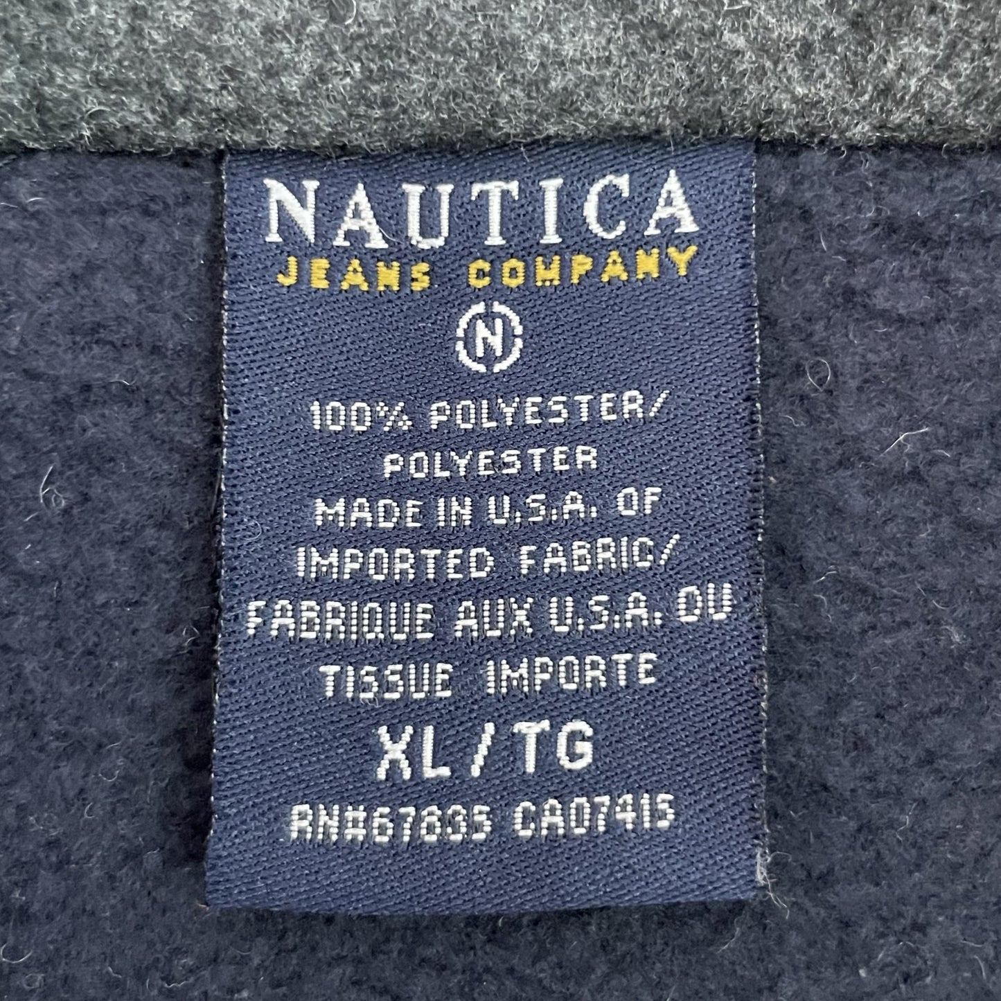 90s vintage 古着　ビンテージ　USA製　ノーティカ　ハーフジップ　フリース　メンズ　NAUTICA