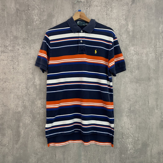 90s vintage 古着　ビンテージ　ラルフローレン　RalphLauren 刺繍ロゴ　ボーダー　ポロシャツ　紳士　カジュアル　メンズ