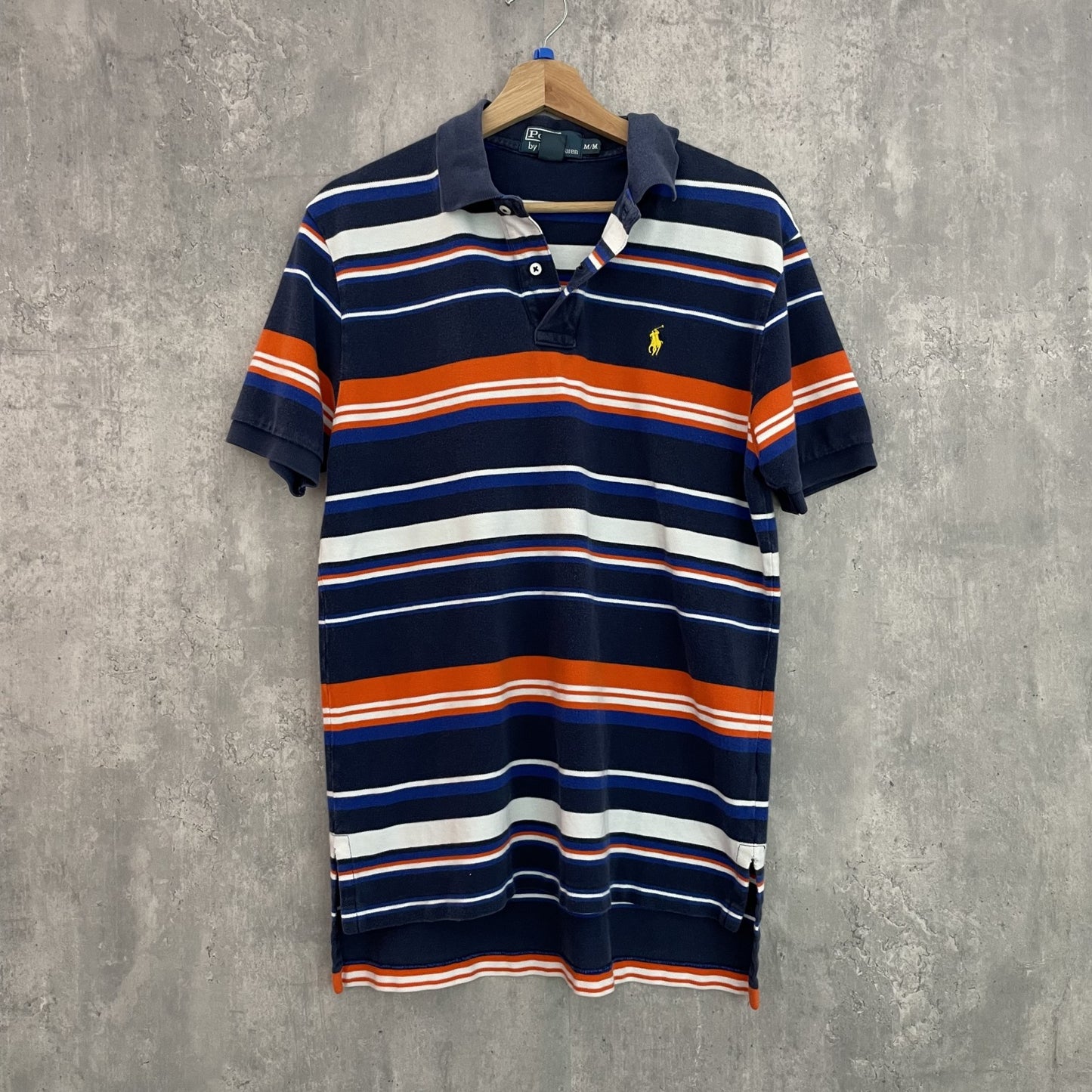 90s vintage 古着　ビンテージ　ラルフローレン　RalphLauren 刺繍ロゴ　ボーダー　ポロシャツ　紳士　カジュアル　メンズ