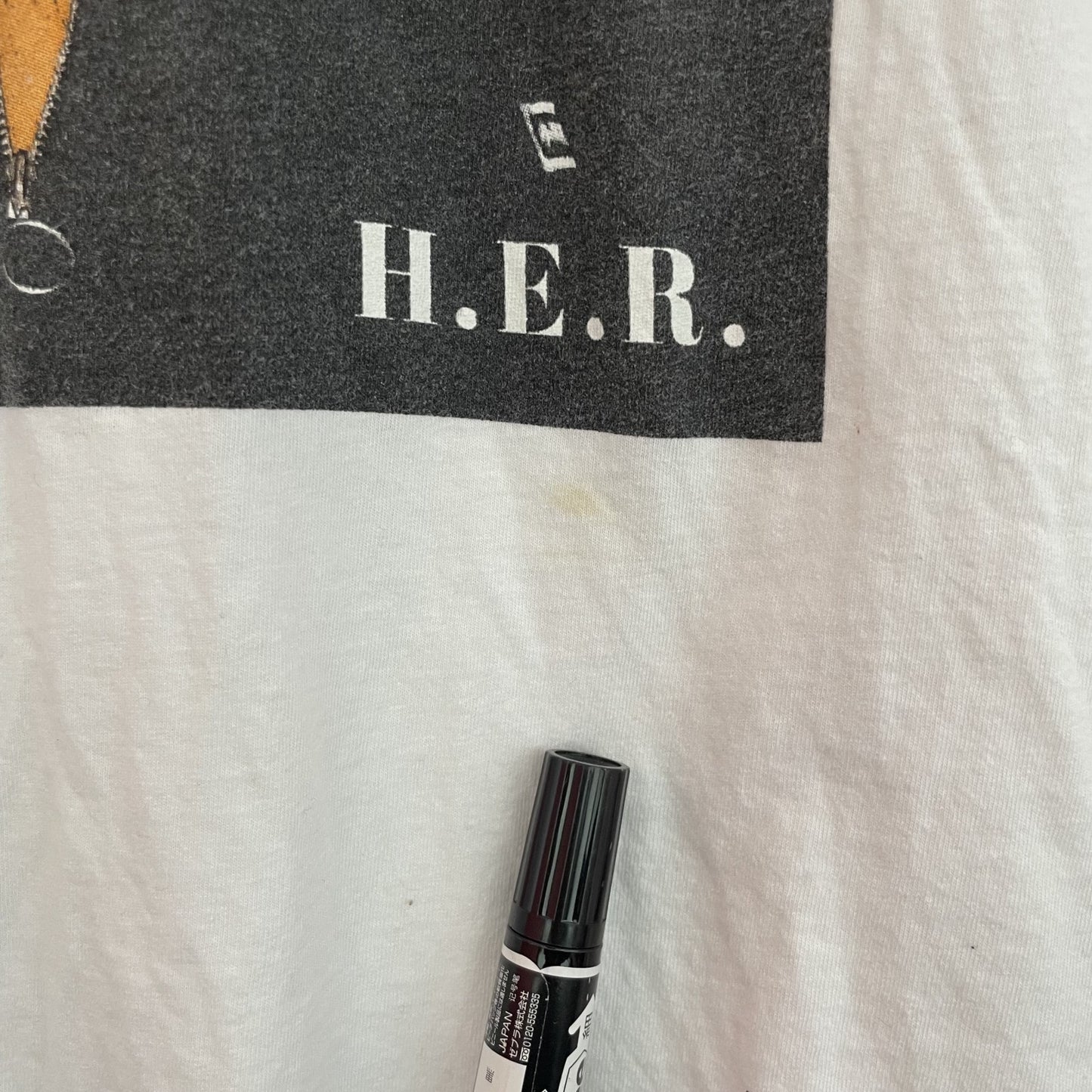 00s vintage 古着　ビンテージ　HER Tシャツ　ミュージシャン　プリント　オーバーサイズ　歌手