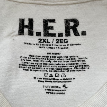 00s vintage 古着　ビンテージ　HER Tシャツ　ミュージシャン　プリント　オーバーサイズ　歌手