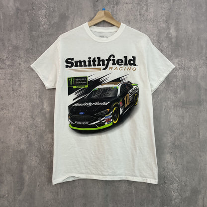 00s vintage 古着　ビンテージ　Tシャツ　モーター　レーシング　ホワイト　ストリート　両面ロゴ