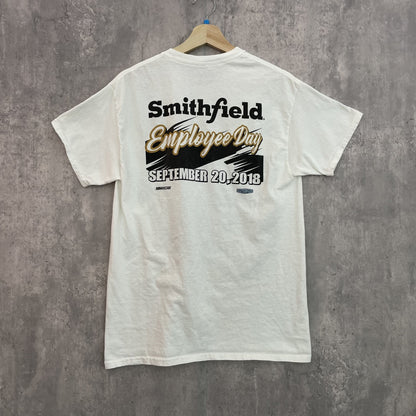 00s vintage 古着　ビンテージ　Tシャツ　モーター　レーシング　ホワイト　ストリート　両面ロゴ