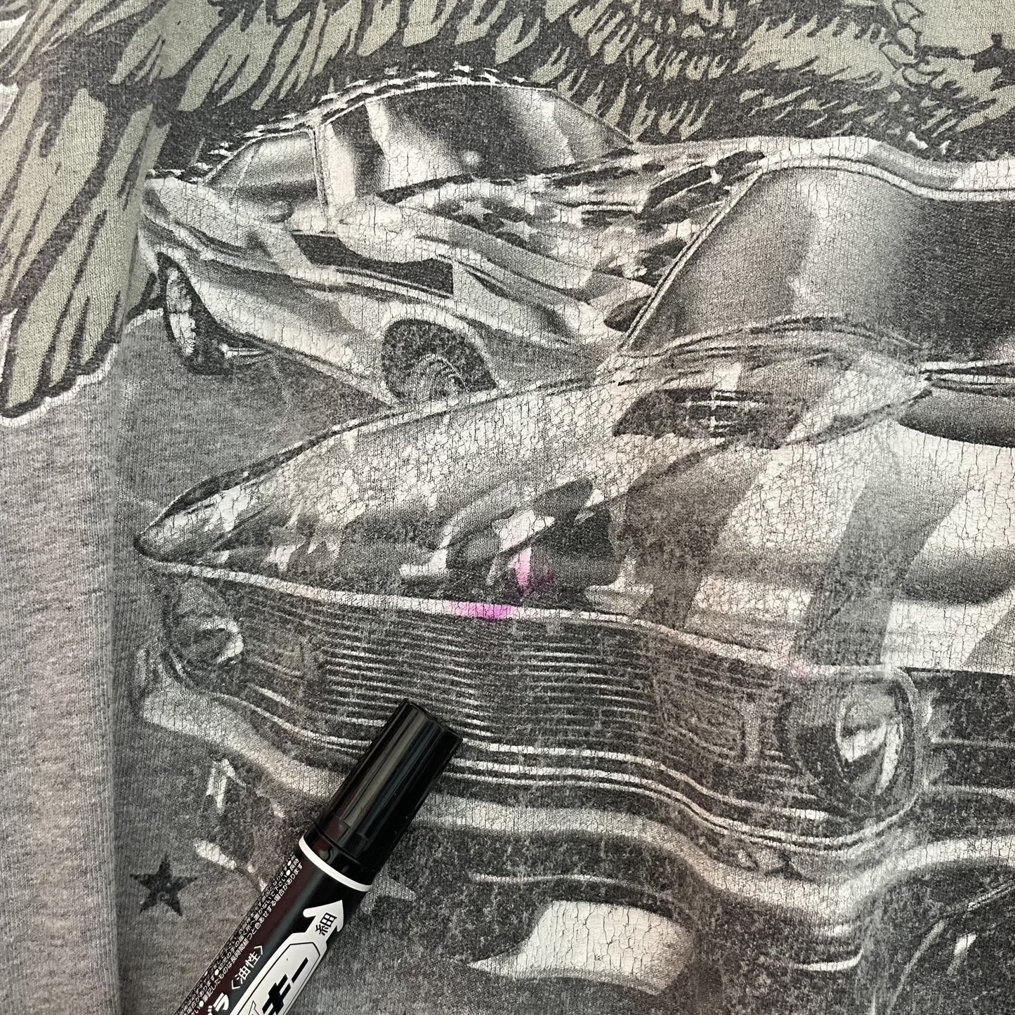 vintage 古着　ビンテージ　Tシャツ　モーター　鷹　プリント　ストリート