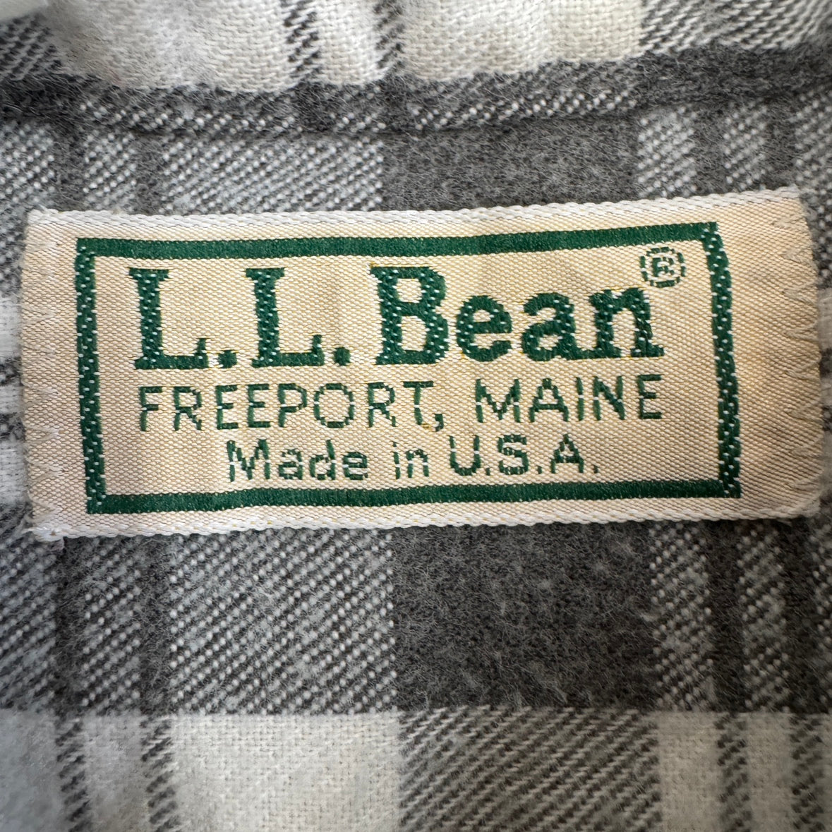 80~90年代 USA製 L.L.Bean エルエルビーン ライトネルシャツ コットン100 複数箇所汚れ有り