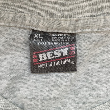 90s vintage 古着　ビンテージ　フルーツオブザルーム　Tシャツ　フロントプリント　両シングル　ストリート　グレー
