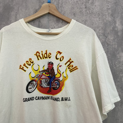 00s vintage 古着　ビンテージ　Tシャツ　オーバーサイズ　フロントプリント　ストリート　スケーター　ホワイト