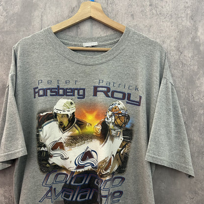 90s vintage 古着　ビンテージ　ホッケーTシャツ　グレー　ストリート　コロラドアバランチ　オーバーサイズ