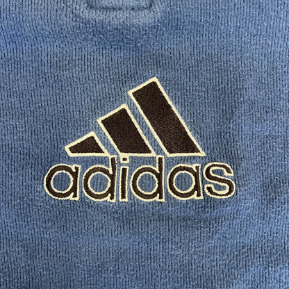 90's adidas アディダス ハーフジップスウェット フロント刺繍 古着