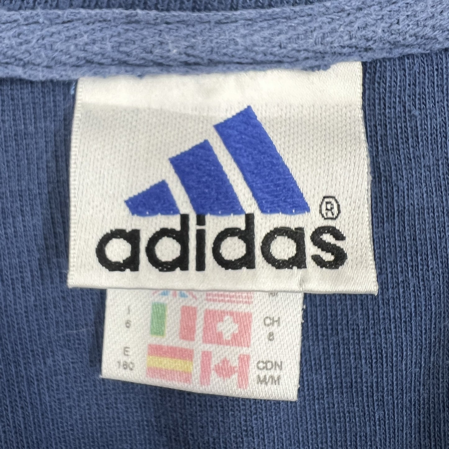 90's adidas アディダス ハーフジップスウェット フロント刺繍 古着