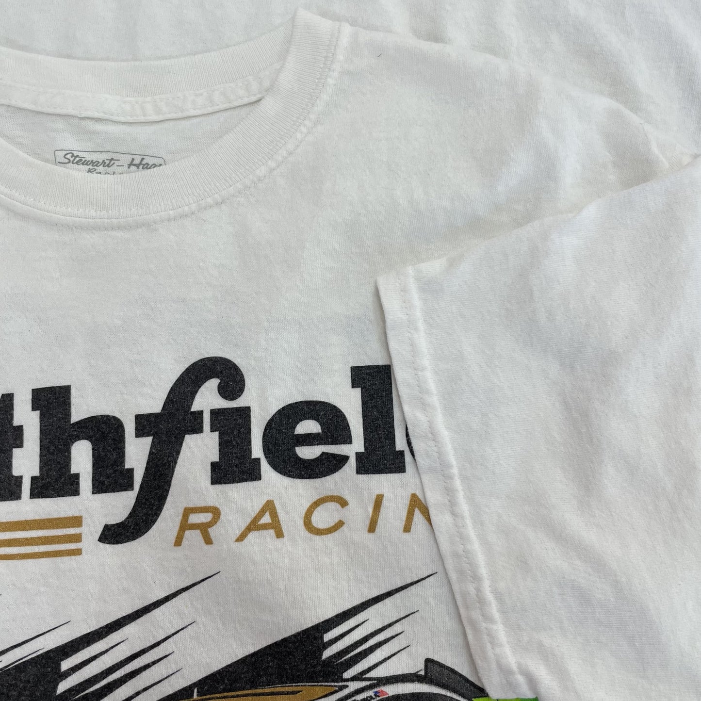 00s vintage 古着　ビンテージ　Tシャツ　モーター　レーシング　ホワイト　ストリート　両面ロゴ