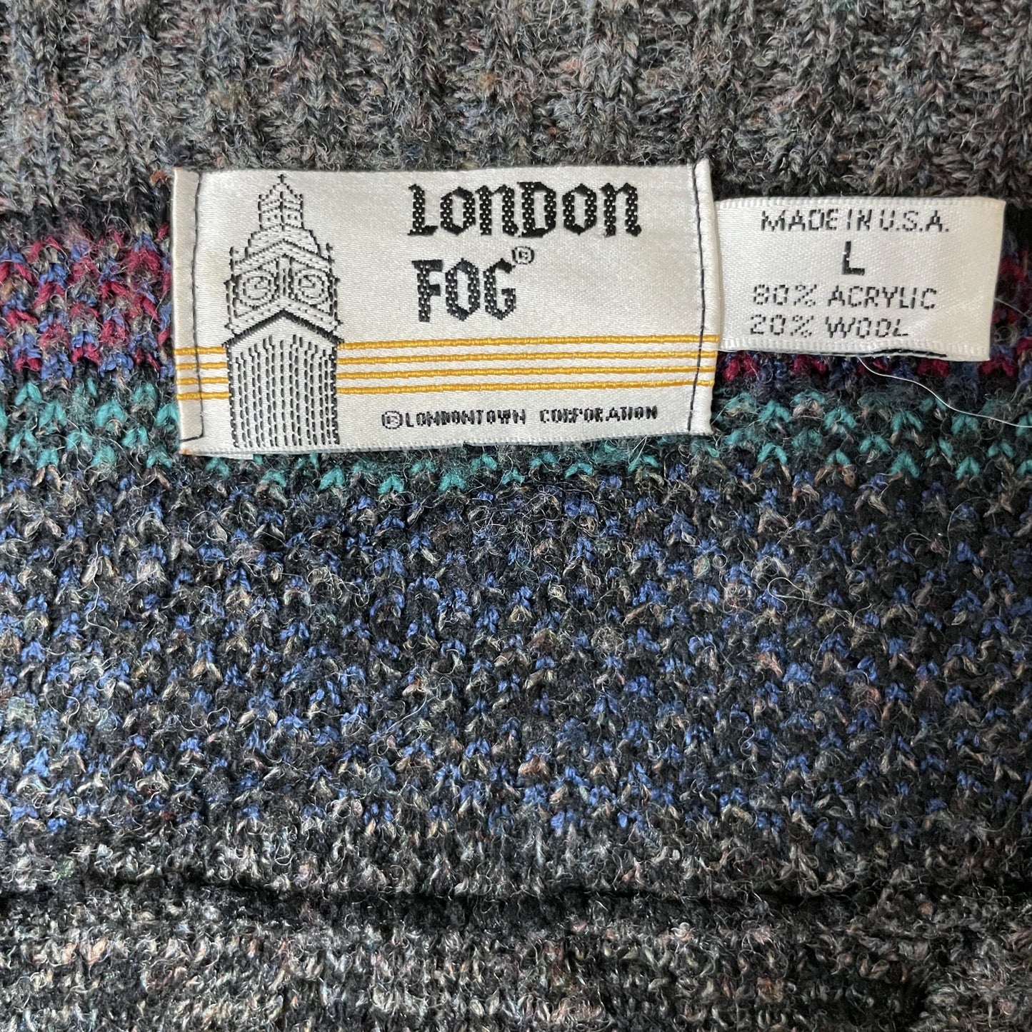 90s vintage 古着　ビンテージ　LonDonFog ロンドンフォグ　セーター　Vネック　ニット