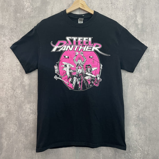 00s vintage 古着　ビンテージ　ギルだん　GILDAN  プリントTシャツ　スチールパンサー　メタル　ストリート　ピンク