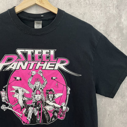 00s vintage 古着　ビンテージ　ギルだん　GILDAN  プリントTシャツ　スチールパンサー　メタル　ストリート　ピンク