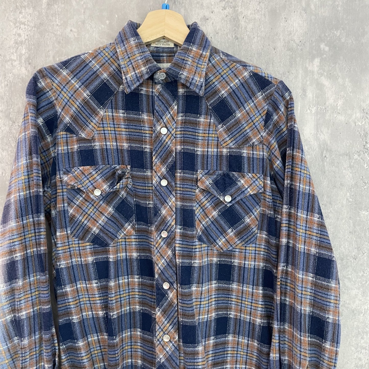 90s vintage 古着　ビンテージ　長袖　ウエスタンシャツ　ネルシャツ　PLAINSMAN