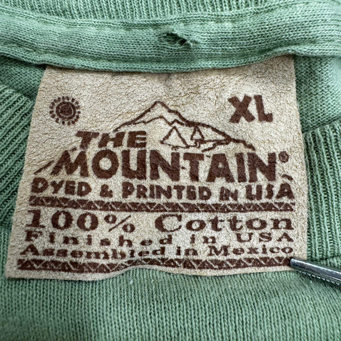 The Mountain ザマウンテン アメリカ製 蝶虫民族 ビッグプリントT 緑 タイダイ サイズXL