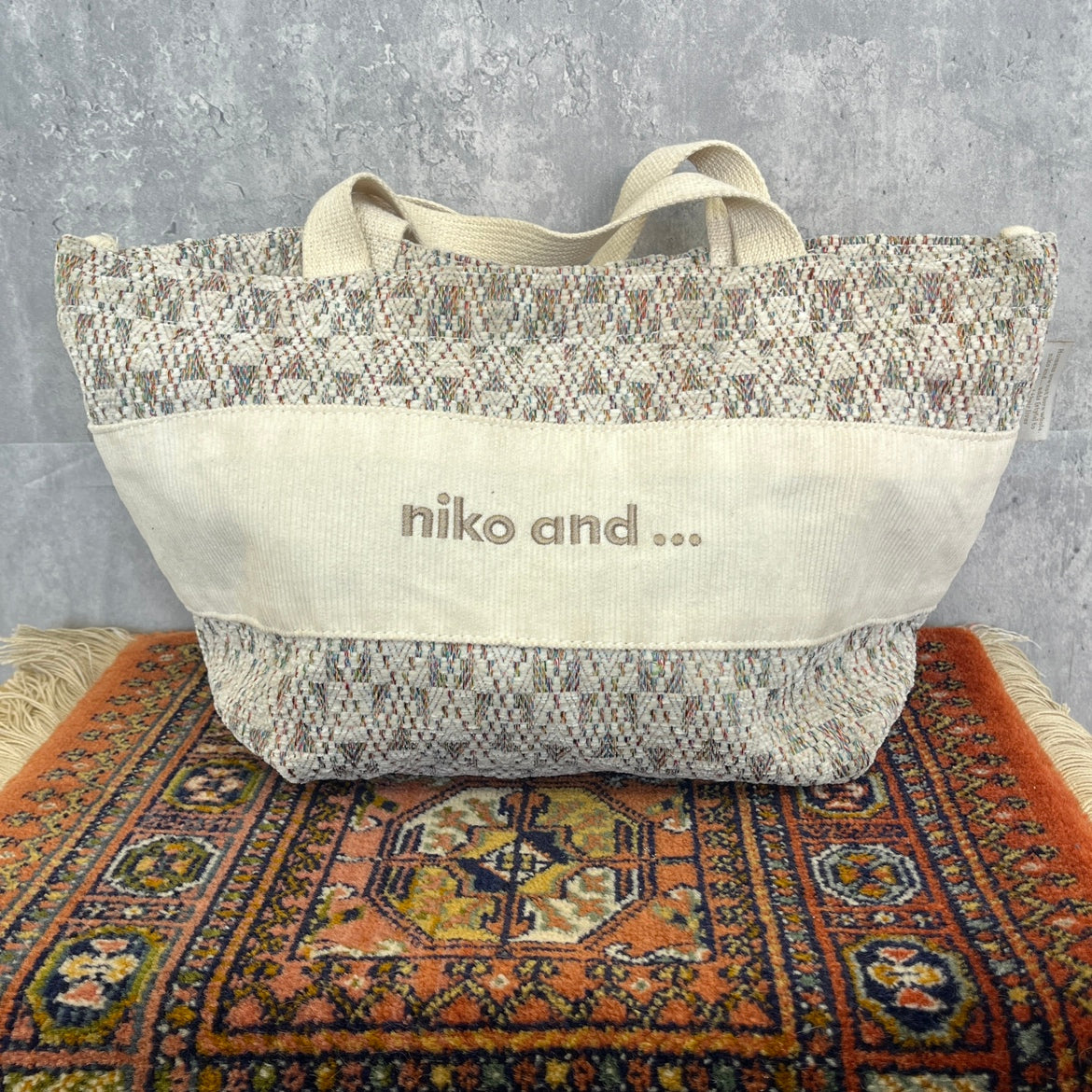 niko and... ハンドバッグ ベージュ 総柄 古着