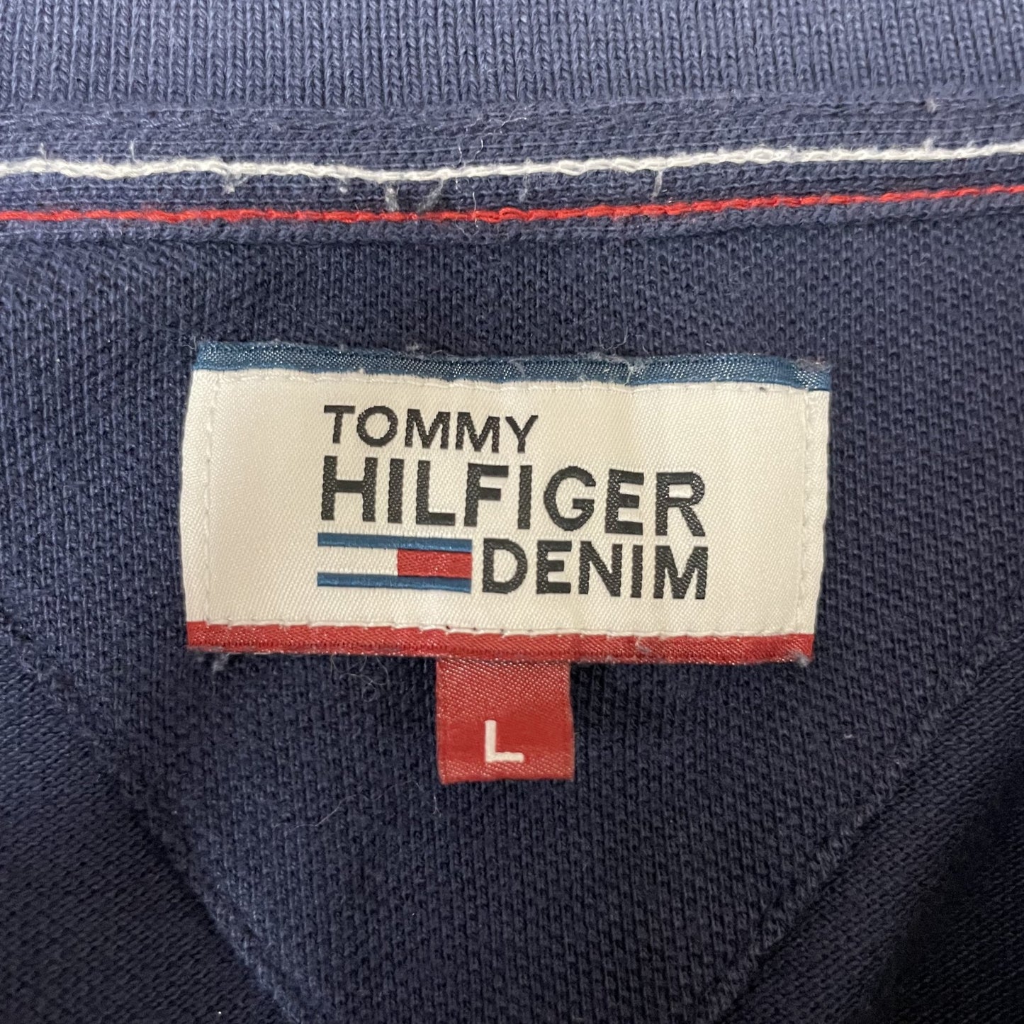 00s vintage 古着　ビンテージ　トミーヒルフィガー　TOMMYHILFIGER アメカジ　ポロシャツ　カジュアル　刺繍ロゴ　無地　長袖