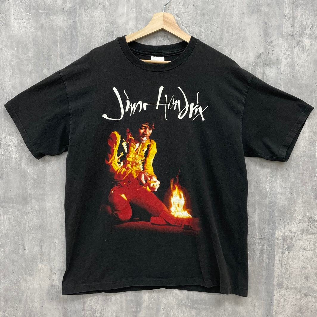 90s USA製 Hanes Jim Hendrix THE ULTIMATE EXPERIENCE ジミ・ヘンドリックス Tシャツ 半袖 ミュージック バンドT シングルステッチ 古着 ビンテージ