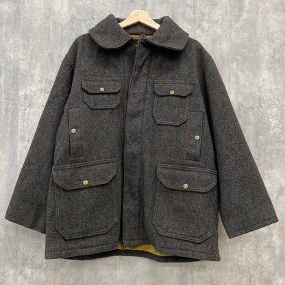 50s USA製 WOOLRICH マッキーノ クルーザー ハンティングジャケット ウールリッチ 黒タグ バッファローチェック ヘビーアウター 黒 46