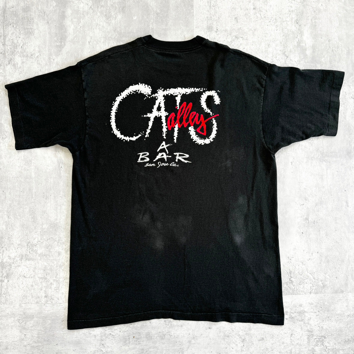 90s USA製 CATS キャッツ 両面プリント プリントTシャツ ヴィンテージ XLサイズ FRUIT OF THE LOOM