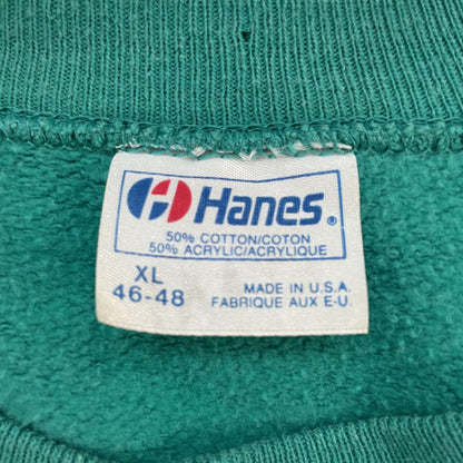 80s vintage 古着　ビンテージ　ヘインズ　Hanes USA製　ラグラン　スウェット　ターコイズブルー