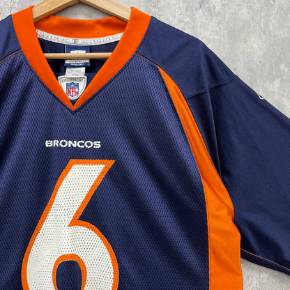 Reebok EQUIPMENT NFL DENVER BRONCOS CUTLER ゲームシャツ リーボック 半袖 Tシャツ 古着 ビンテージ  ネイビー Ⅿ