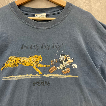 00s Disney ANIMAL KINGDOM "Nice Kitty,Kitty,Kitty!" Tシャツ 半袖 ディズニー ミッキー アニマルキングダム 古着 ビンテージ XL