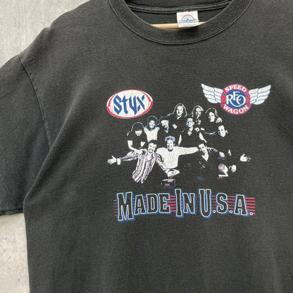 00s DELTA REO SPEED WAGON STYX ツアーTシャツ "MADE IN U.S.A." 半袖 バンドTシャツ ロック スピードワゴン スティクス ブラック L