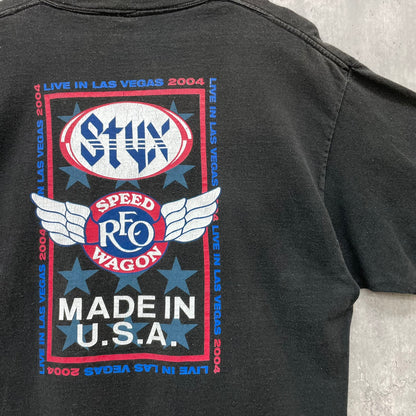 00s DELTA REO SPEED WAGON STYX ツアーTシャツ "MADE IN U.S.A." 半袖 バンドTシャツ ロック スピードワゴン スティクス ブラック L