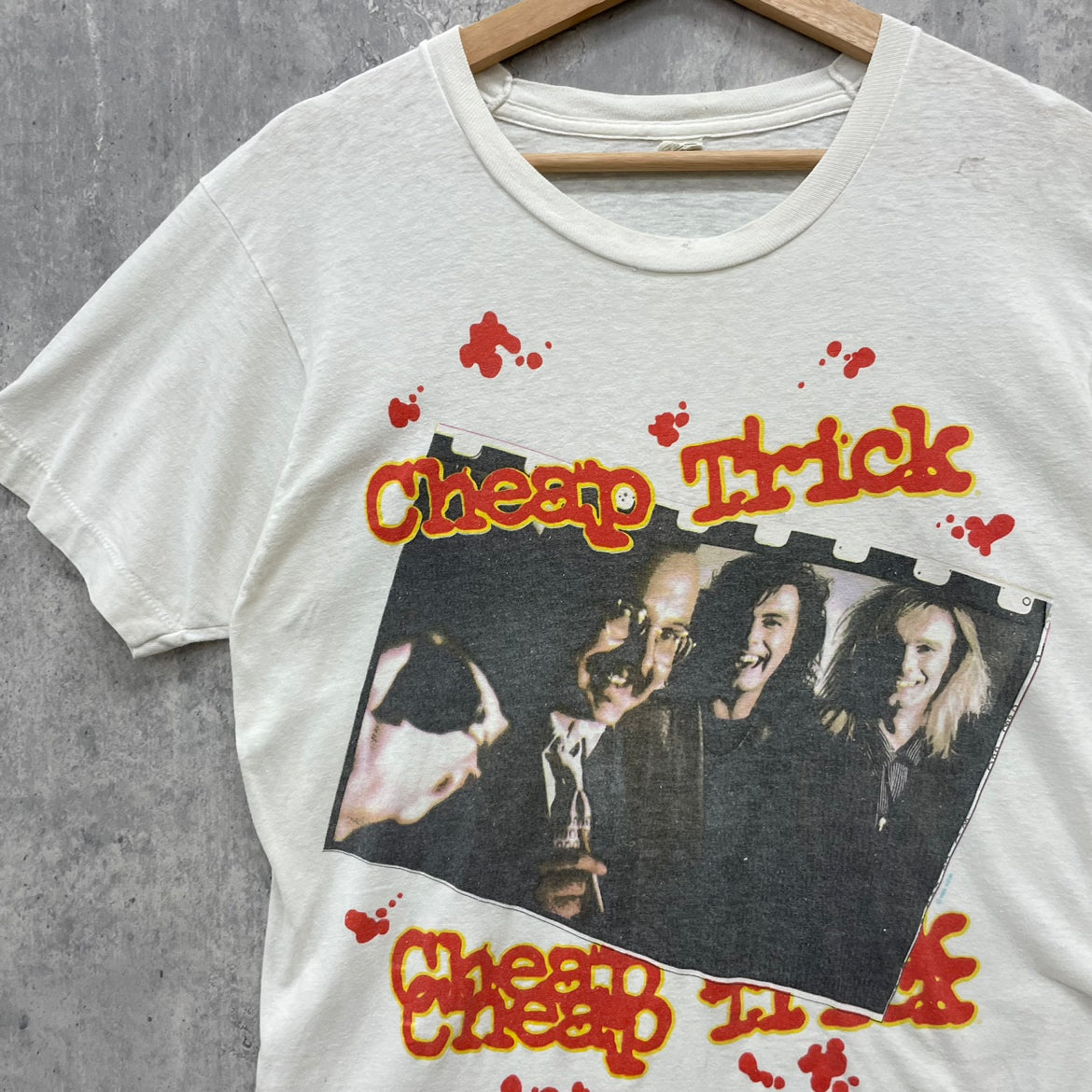 80s USA製 SCREEN STARS Cheap Trick バンドTシャツ チープ・トリック スクリーンスターズ 半袖 ロック 古着 ビンテージ ホワイト 白