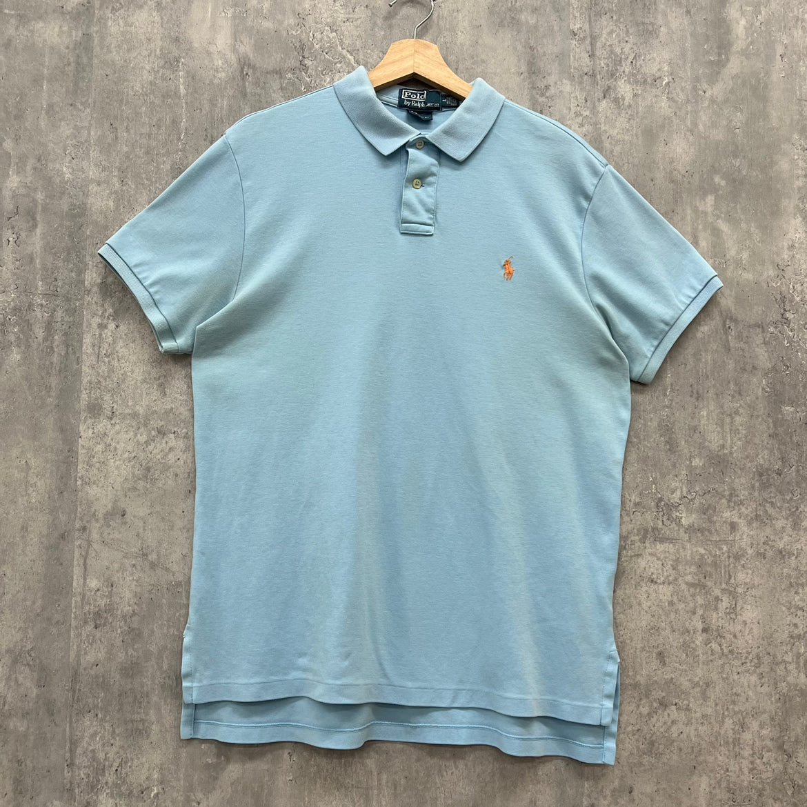 Polo by Ralph Lauren ポロラルフローレン ポロシャツ 半袖シャツ 無地 古着 ビンテージ L 水色