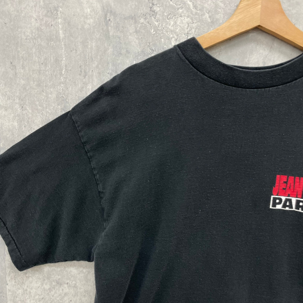 90s JEAN-MARC PARENT ジーンマーク ペアレント Tシャツ 半袖 シングルステッチ 両面プリント 俳優 古着 ビンテージ ブラック 黒 XL