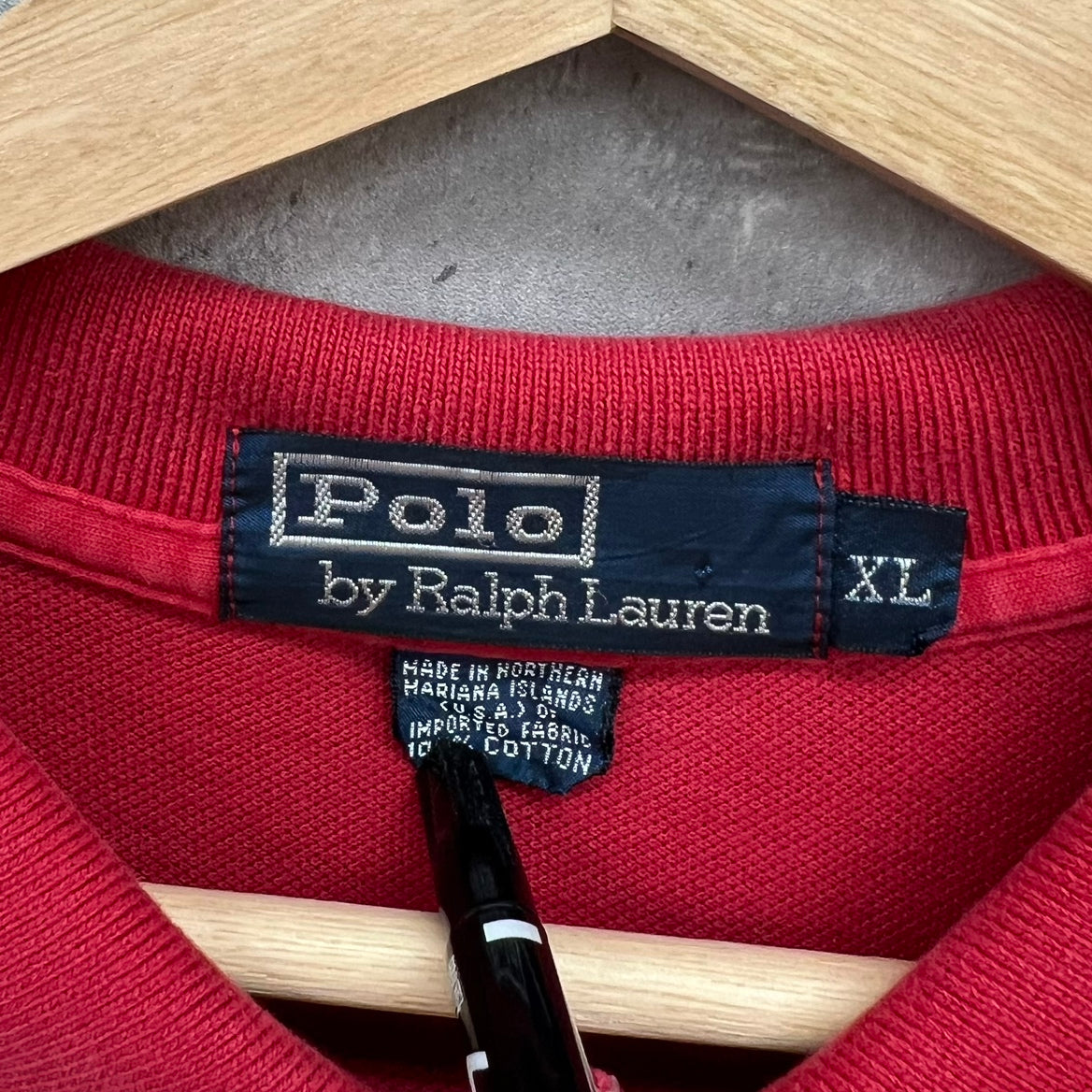 Polo by Ralph Lauren ポロラルフローレン ポロシャツ 半袖シャツ 無地 古着 ビンテージ XL レッド