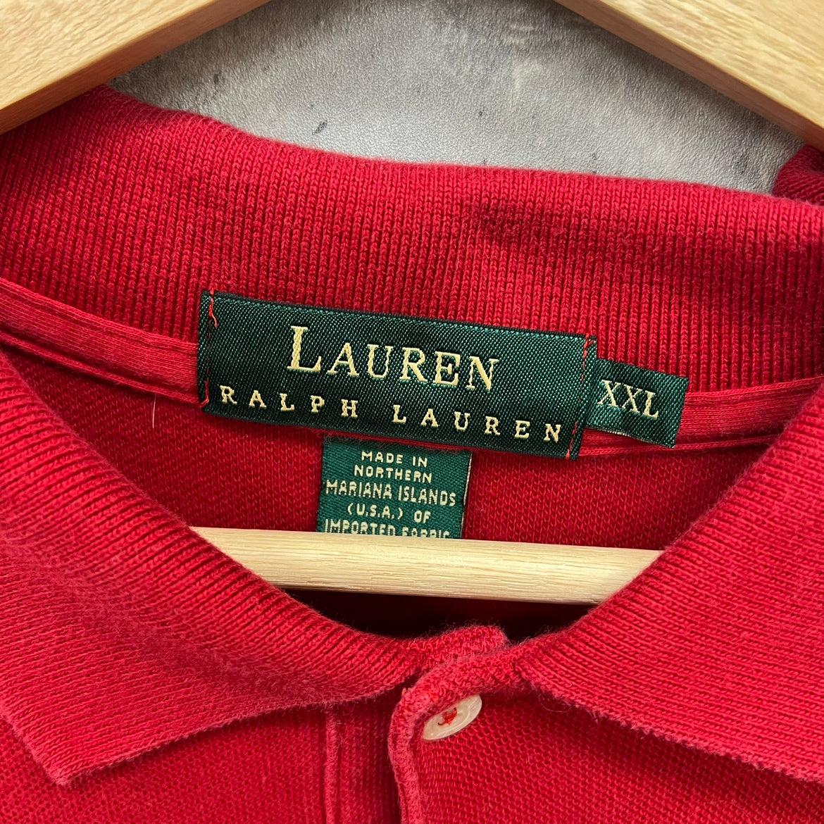 Lauren Ralph Lauren ローレン ラルフローレン 無地　ポロシャツ 半袖シャツ 古着 ビンテージ XXL レッド