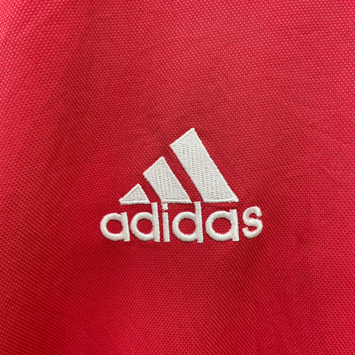 00s adidas ナイロンジャケット アディダス ワンポイント ロゴ 刺しゅう 古着 ビンテージ 赤 L相当