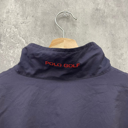 90s POLO GOLF ナイロンハーフジップ ラルフローレン ワンポイント ロゴ ゴルフ スポーツ 古着 ビンテージ ネイビー M