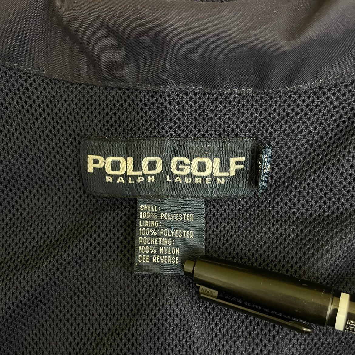 90s POLO GOLF ナイロンハーフジップ ラルフローレン ワンポイント ロゴ ゴルフ スポーツ 古着 ビンテージ ネイビー M