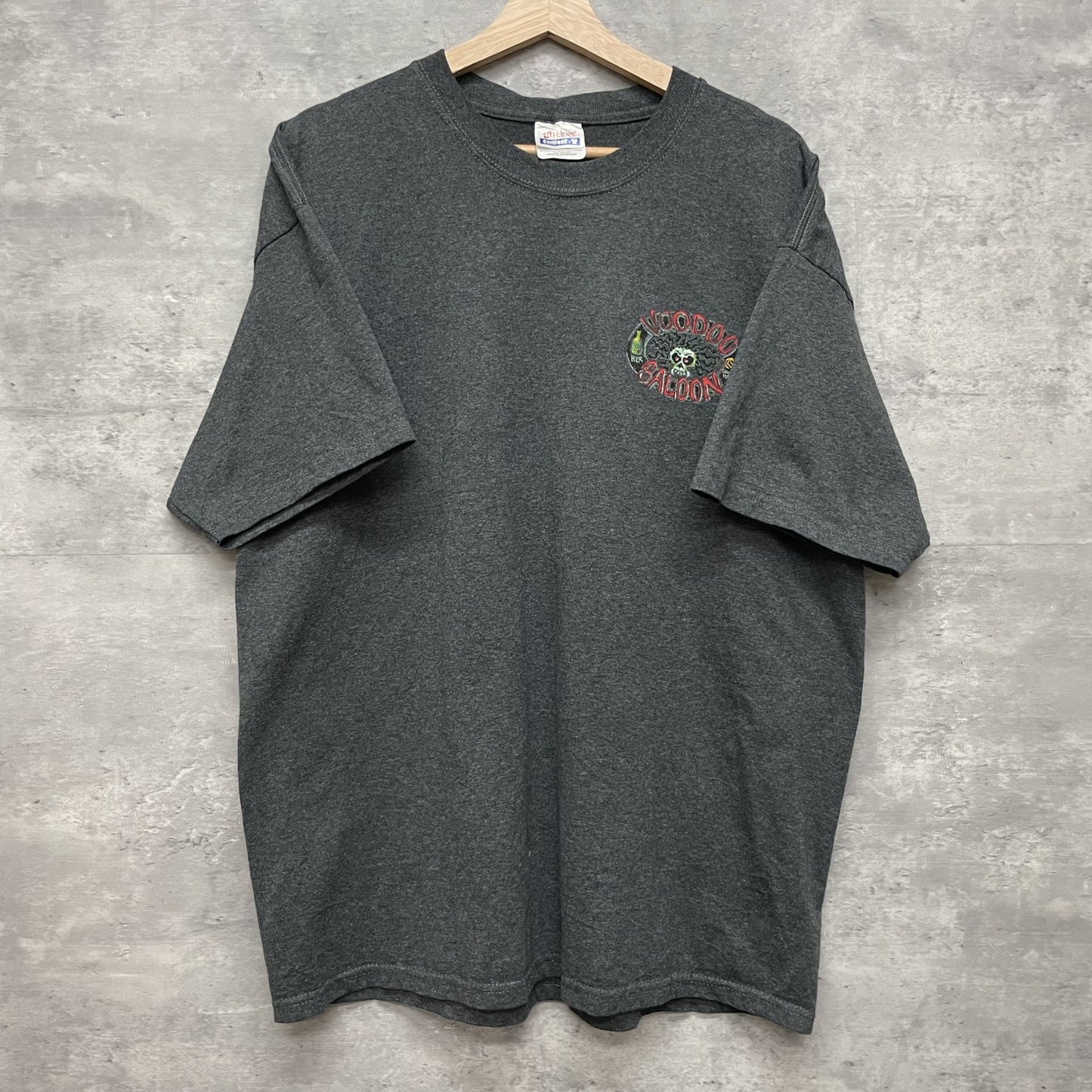 00s vintage 古着　ビンテージ　ヘインズ　Hanes スカル　グレー　ストリート　オーバーサイズ　バイカー　ニューオーリンズ